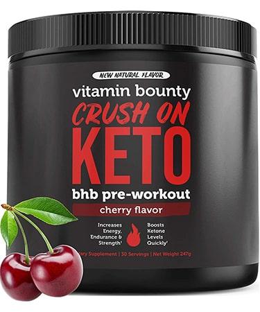 Vitamin Bounty Crush On Keto BHB Pre Workout Powder Drink - Cherry - 30 servings