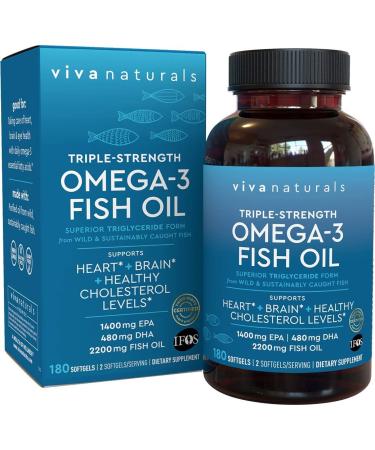 Viva Naturals Omega 3 Fish Oil - 180 capsules