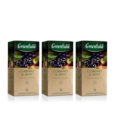 Tea black Greenfield Currant & Mint 25 bags 3 pieces