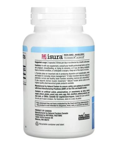 Natural Factors L-Tyrosine for weight loss Tyrosin iherb - Buy Online on GoSupps.com