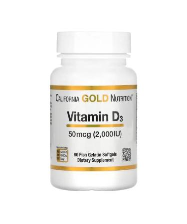 California Gold Nutrition Vitamin D3 50 g (2000 IU) 90 fish-wewatin capsules