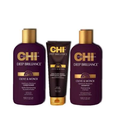 chi Set of Deep Brilliance Olive & Monoi