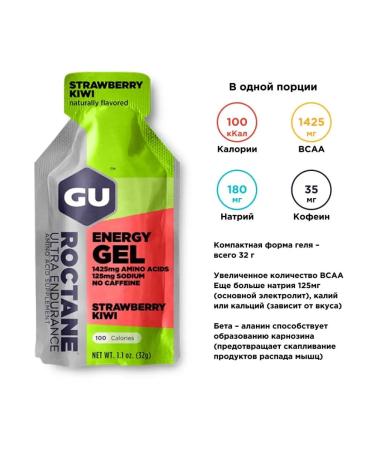 GU Energy Labs Energy gel GU ROCTANE 3 pcs. Strawberry kiwi - Buy Online on GoSupps.com