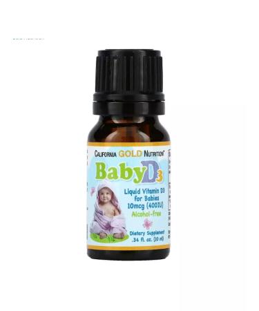 California Gold Nutrition Vitamin D3 for children from birth 400 IU 10 ml - Buy Online on GoSupps.com