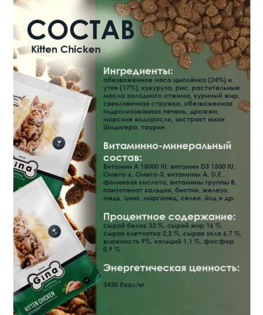 Gina Dry food for pregnant women feeding cats and kittens 1 kg - Buy Online on GoSupps.com