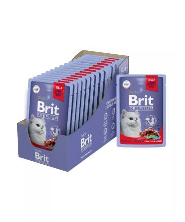 Brit Premium spiders for sterilized cats meat 85 g x 14 pcs - Buy Online on GoSupps.com
