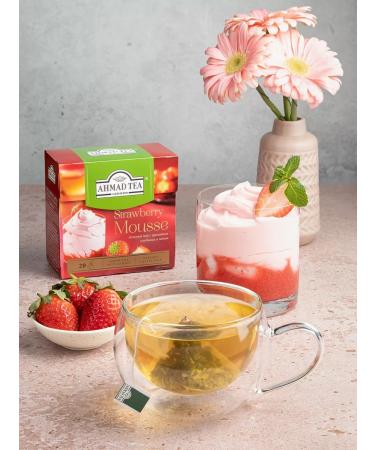 Ahmad Tea Strawberry Mousse green tea in pyramids 20 pcs 1.8 g - Buy Online on GoSupps.com