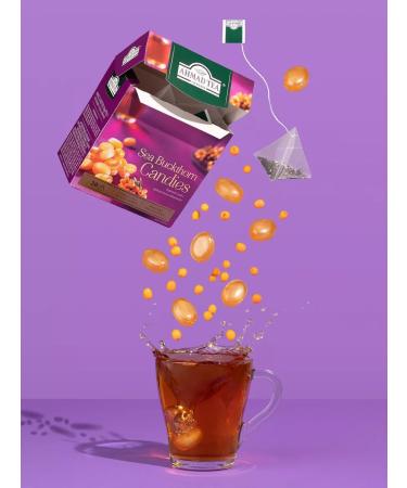Ahmad Tea Sea Buckthorn Candies Black tea in pyramids 20 pcs 1.8 g - Buy Online on GoSupps.com