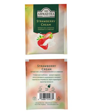 Ahmad Tea Strawberry Cream Black tea in bags of 25 pcs 1.5g - Buy Online on GoSupps.com