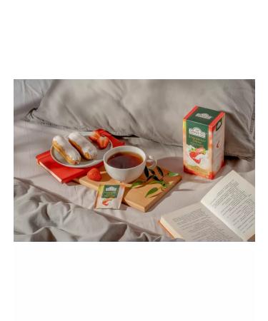 Ahmad Tea Strawberry Cream Black tea in bags of 25 pcs 1.5g - Buy Online on GoSupps.com
