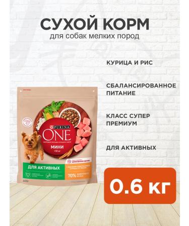 PURINA ONE Dry -mini food for active small breeds 0.6 kg