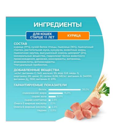 PURINA ONE Dry food for elderly cats chicken is 0.75 kg - Buy Online on GoSupps.com