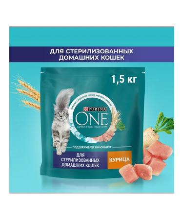 PURINA ONE Dry food for sterilized domestic cats chicken 1.5 kg - Buy Online on GoSupps.com