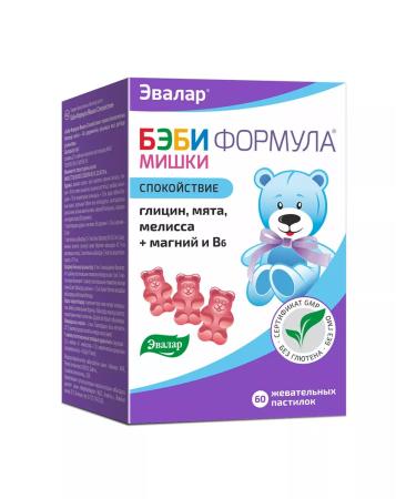 Evalar Baby Mishka Formula Calm 60 pastilles 1 packaging