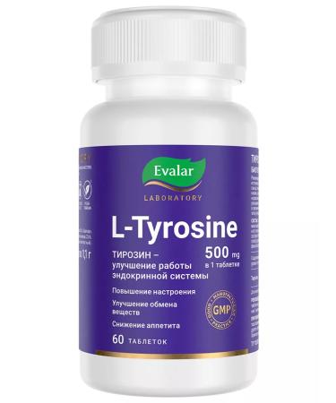 Evalar L Tyrosin 500 mg l-tyrosine 60 tablets - Buy Online on GoSupps.com