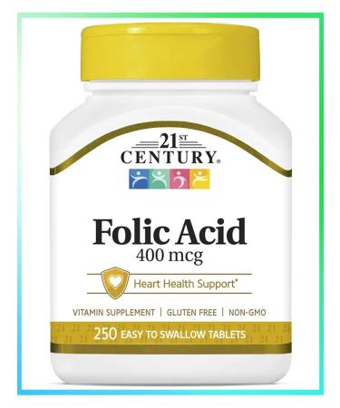 21st Century Folic acid 400 g 250 tablets - Buy Online on GoSupps.com