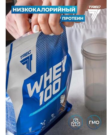 Trec Nutrition Protein for gaining mass of Whey 100 900g strawberries - Buy Online on GoSupps.com