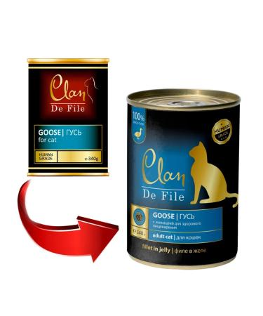 CLAN Wet feed de File for cats goose monobelkovy 340 g 12 pcs - Buy Online on GoSupps.com