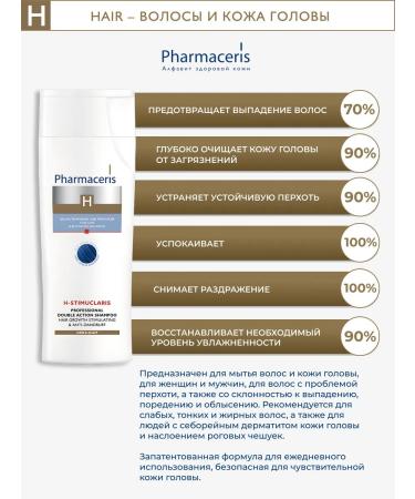 Pharmaceris H shampoo for hair growth against dandruff H-stimuclaris 250ml - Buy Online on GoSupps.com