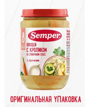 Semper Puree vegetables rabbit in creamy sauce 6pcs - Buy Online on GoSupps.com