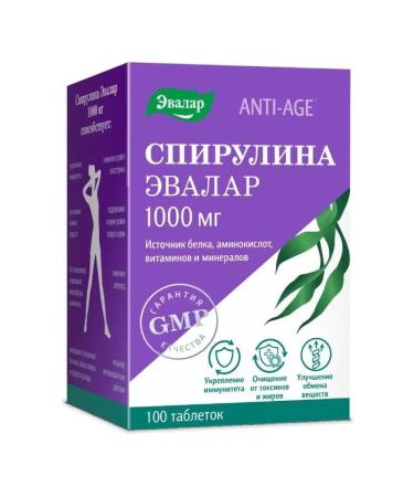 Evalar Spirulina 1000mg tab. 1.1g No. 100 (dietary supplement)