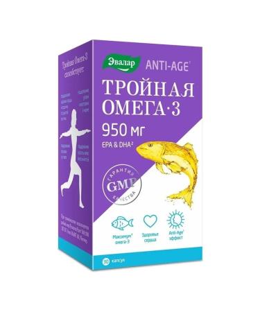 Evalar Omega-3 Triple 950mg caps. 1300 mg 30 pcs (dietary supplements)
