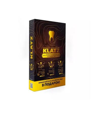 Klatz Brutal only set of toothpastes for men 3 pcs tart - Buy Online on GoSupps.com
