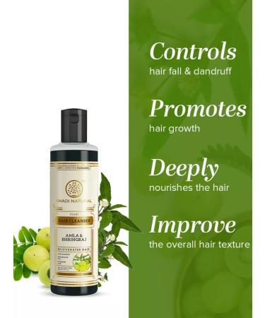 Khadi Natural AMLA and BHRINGRAJ hair shampoo (Amla Bhringraj) 210 ml - Buy Online on GoSupps.com