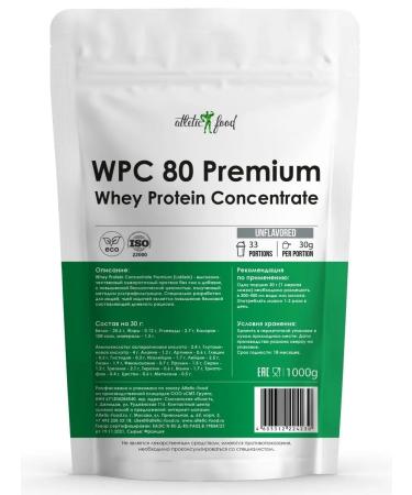 ATHLETIC FOOD Wastein WPC 80 Premium 2x1000 g - Buy Online on GoSupps.com