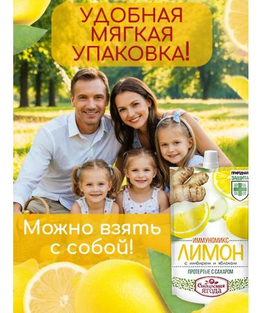 Siberian berry Lemon with ginger and apple wiped with sugar 1 pc - Buy Online on GoSupps.com