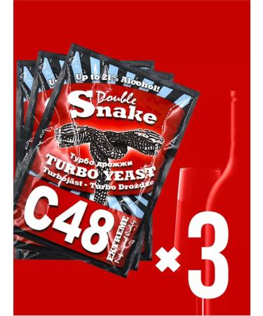 Double Snake Alcohol yeast for moonshine C48 3pcs included