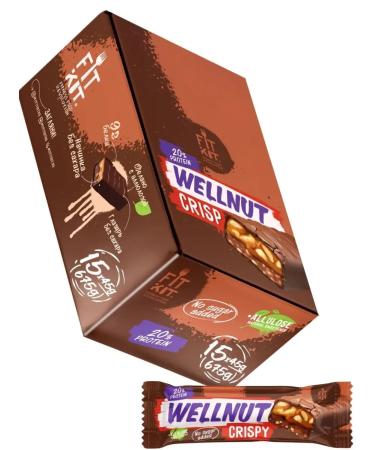 FIT KIT Wellnut Crispy 45g x 15 pcs without sugar. - Buy Online on GoSupps.com