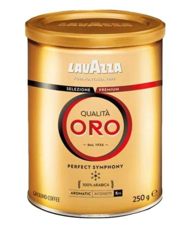 Lavazza Coffee Qualita Oro ground 250g in a tin jar - Buy Online on GoSupps.com