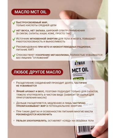 ATMAN Oil MST. MCT OIL. Coconut oil 100 ml - Buy Online on GoSupps.com
