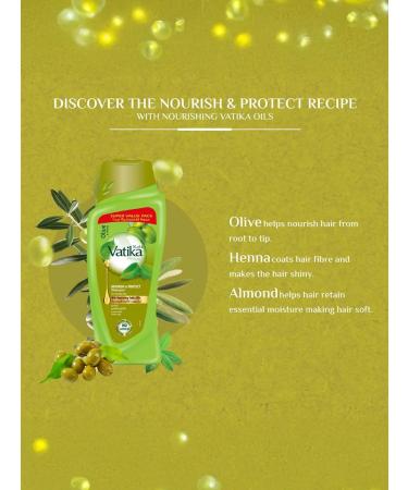 Dabur Shampoo with olive and henna for nutrition and hair protection 700 ml - Buy Online on GoSupps.com