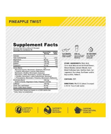 Optimum Nutrition Amino acids Amino Energy + Electrolytes 285 g - pineapple - Buy Online on GoSupps.com
