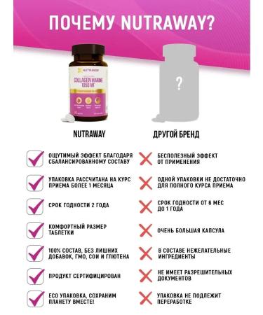 NUTRAWAY Sea collagen with hyaluronic and vitamin C 90 tab - Buy Online on GoSupps.com