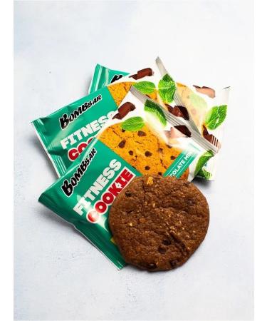 BombBar Oatmeal cookies without sugar fitness chocolate mint 12 pcs x 40g - Buy Online on GoSupps.com