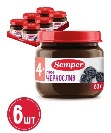 Semper Puree children's fruit prunes from 4 months 80g 6 pcs