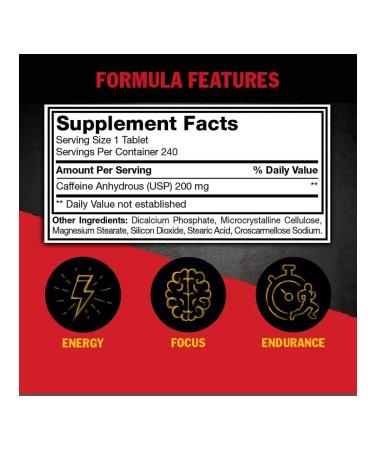 Mutant Caffeine anhydrous 200 mg for endurance Caffeine 240 table - Buy Online on GoSupps.com