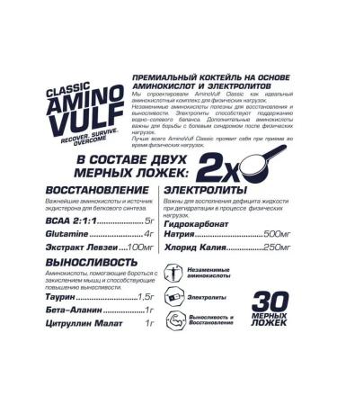 Siberian Nutrogunz Amino acids Amino Vulf Classic BCAA BCA - Buy Online on GoSupps.com