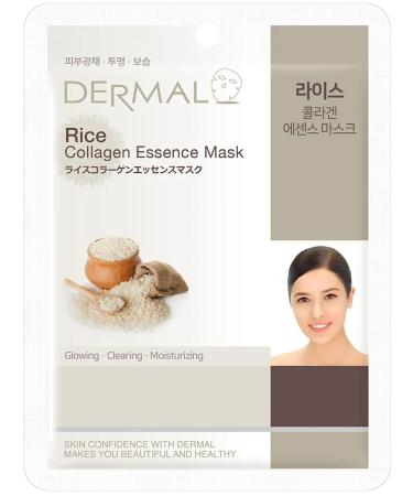 Dermal A set of fabric facial masks with rice extract 23 mlh10pcs