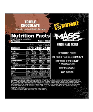 Mutant Gainer Mass extrem 2500 2.72 kg - chocolate - Buy Online on GoSupps.com