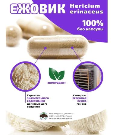 CHAGA FOOD Ezhovik Combed blackberry in capsules of 550 mg - Buy Online on GoSupps.com