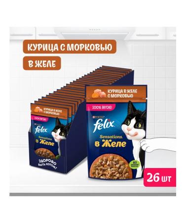 FELIX Cat food with chicken 75 g x 26 pcs - Buy Online on GoSupps.com