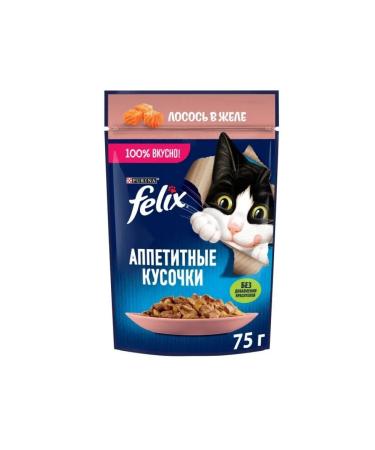 FELIX Feed for cats with salmon 75 g x 26 pcs - Buy Online on GoSupps.com