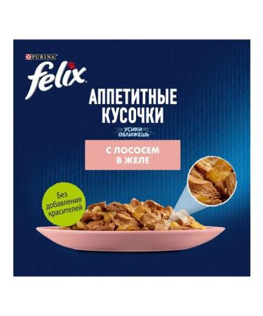 FELIX Feed for cats with salmon 75 g x 26 pcs - Buy Online on GoSupps.com