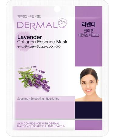 Dermal Set of fabric facial masks with lavender 23 mlh10pcs