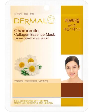 Dermal A set of fabric facial masks with chamomile 23 mlh10pcs