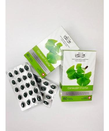 Natural Swiss dietary supplement Gincoline Forte 60 capsules Vivasan - Buy Online on GoSupps.com